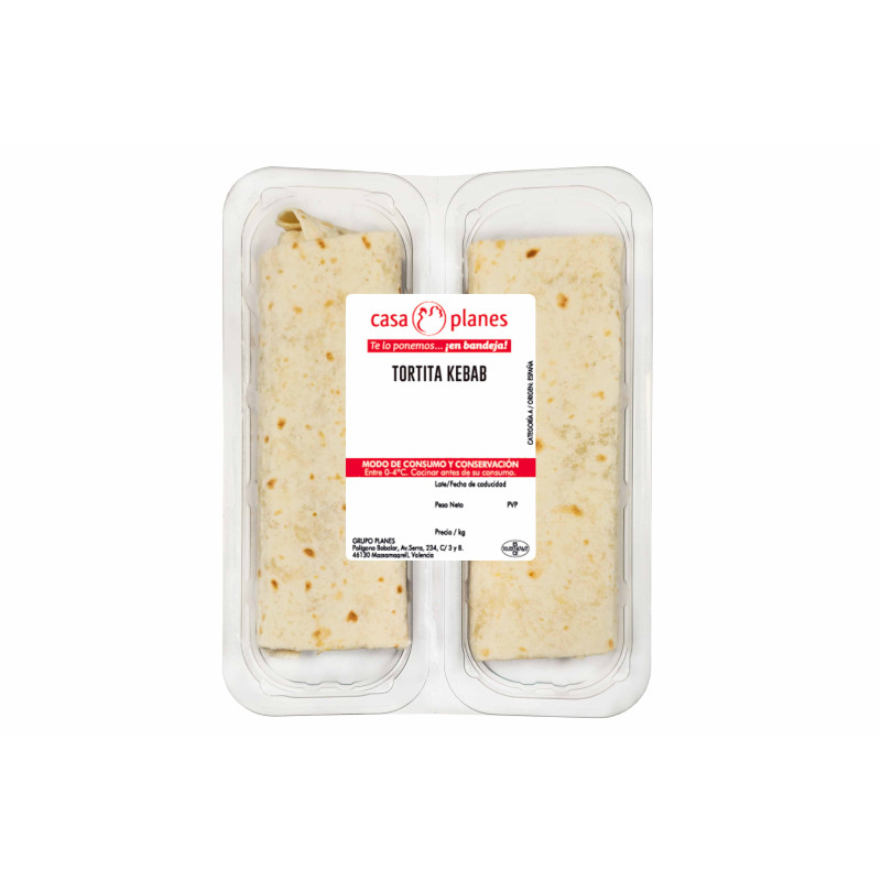 Kebab de Pollo en bandeja de 2 unidades, peso aprox. 270gr