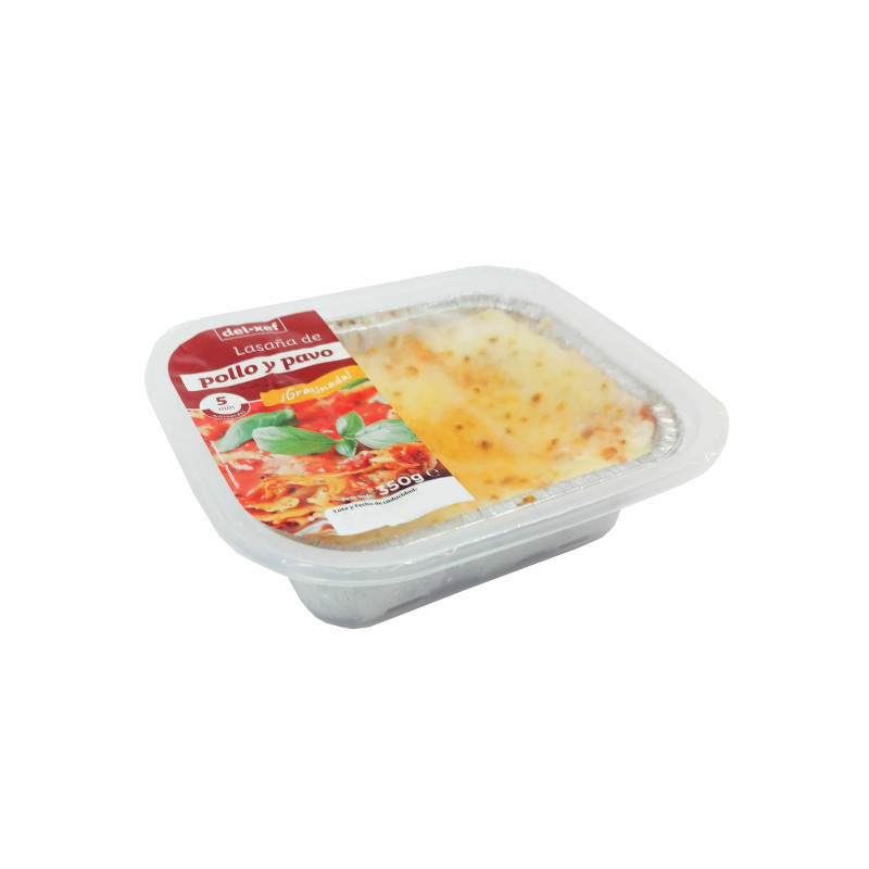 Lasaña boloñesa de pollo y pavo - bandeja de 350 gr