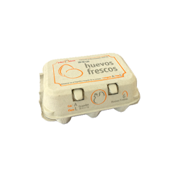 Media docena de huevos frescos L -  Caja de cartón con 6 uds