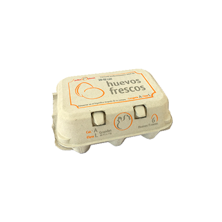 Media docena de huevos frescos L -  Caja de cartón con 6 uds