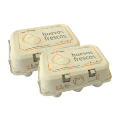 Docena de huevos frescos XL -  Caja de cartón con 12 uds