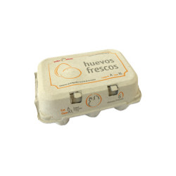 Media docena de huevos frescos XL -  Caja de cartón con 6 uds