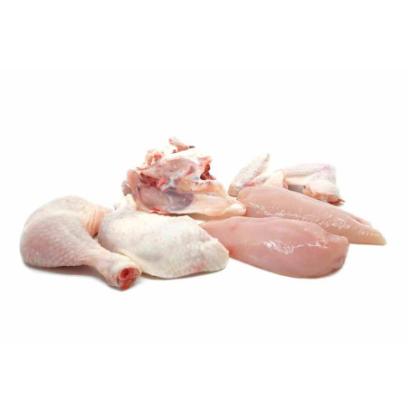 Pollo entero de 2,75 kg troceado a tu gusto o la pieza entera