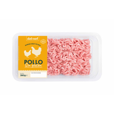 Carne picada de pollo en bandeja de 380 gr