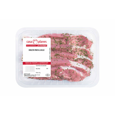 Chuleta de pavo al ajillo