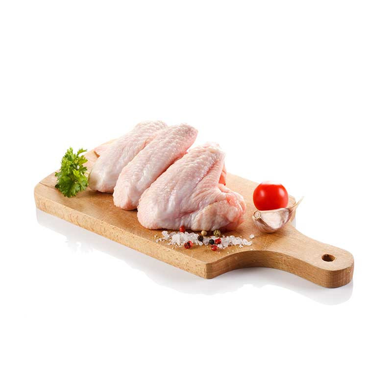 Alas de pollo, con un peso aproximado de 130 gr cada unidad